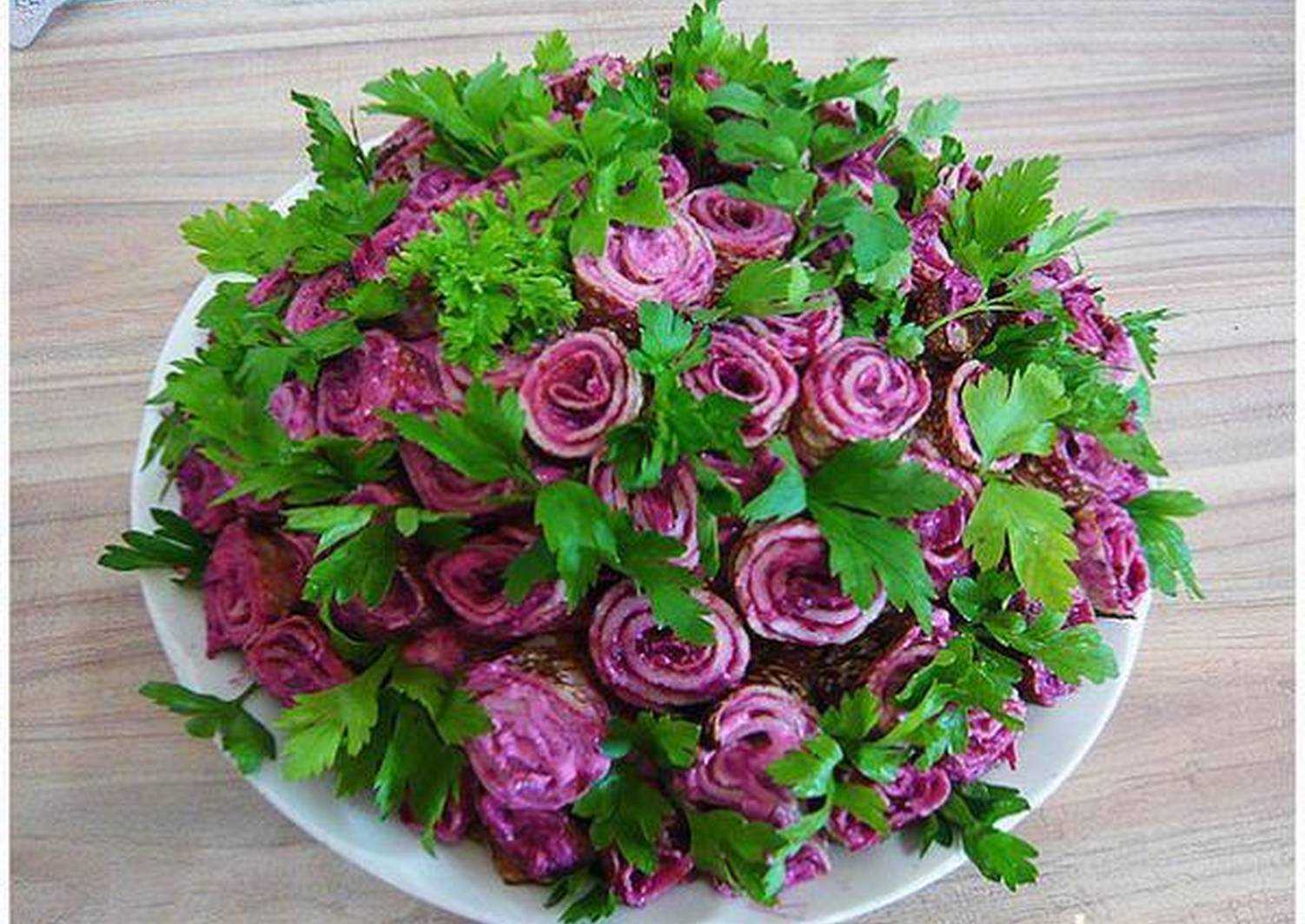 Салат фиалка - восхитительное украшение на любом праздничном столе: рецепт с фото и видео