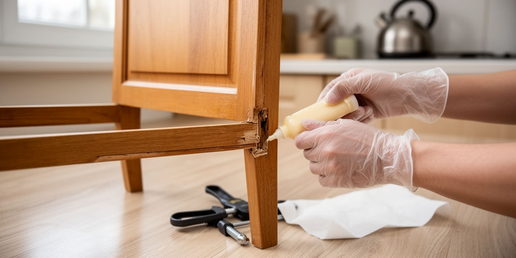 Склеивание мебели в кухонном интерьере