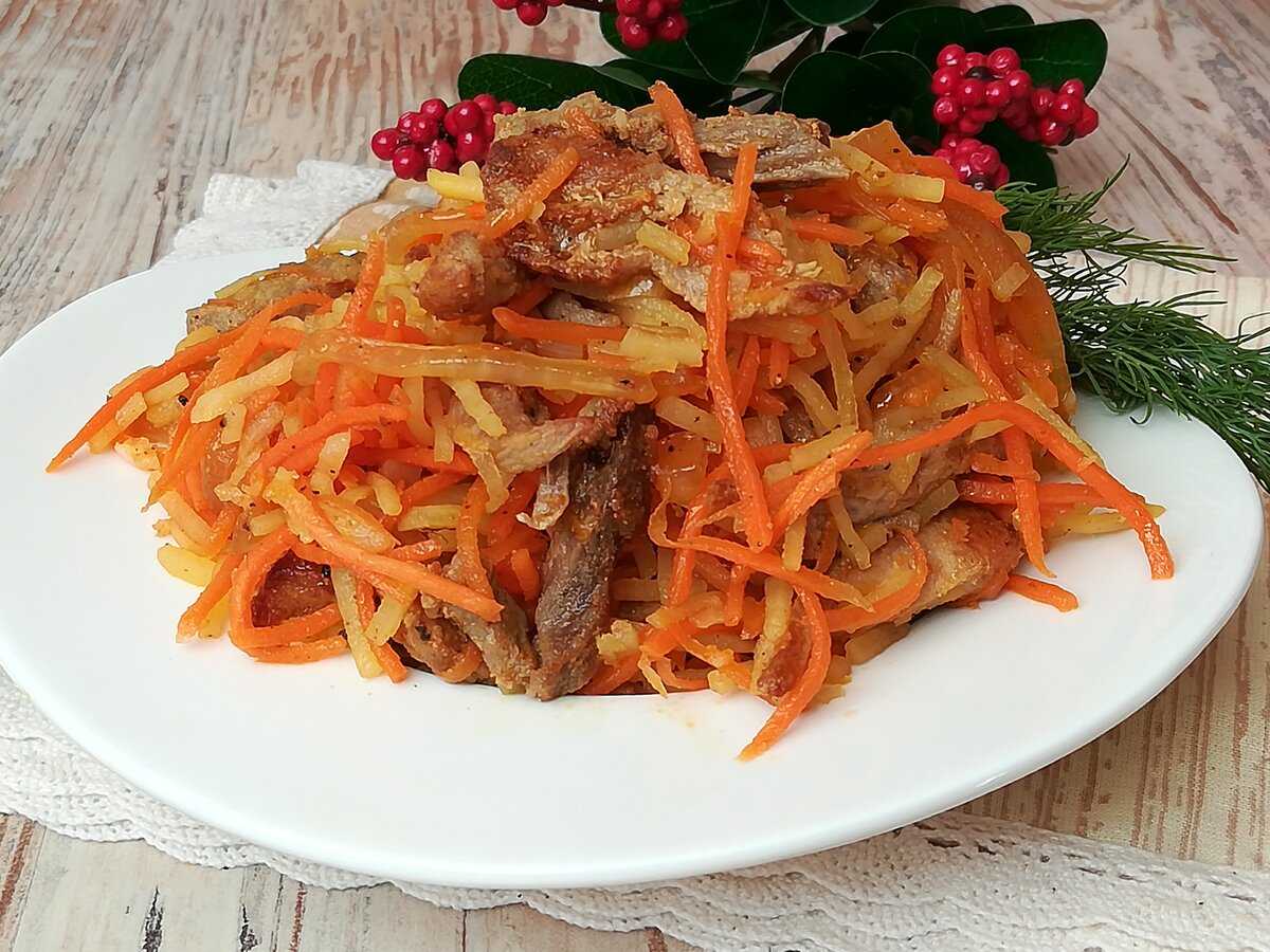 Салаты из моркови рецепты с мясом и картошкой