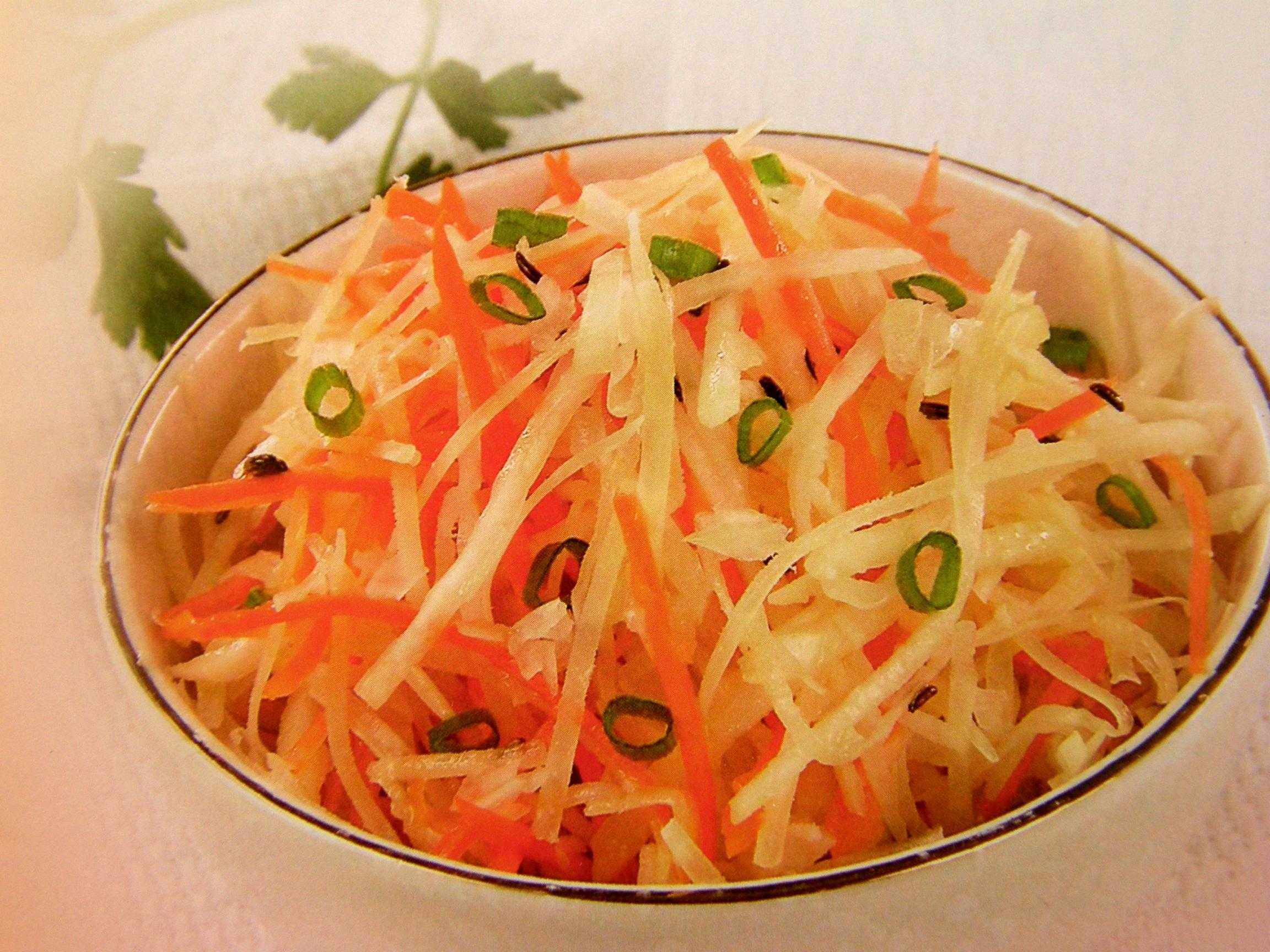 Простой салат из зеленой редьки с морковью рецепт с фото пошагово и видео - 1000.menu