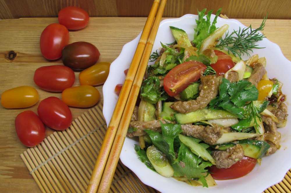 Китайский цитрусово-мясной салат без майонеза рецепт с фото - 1000.menu