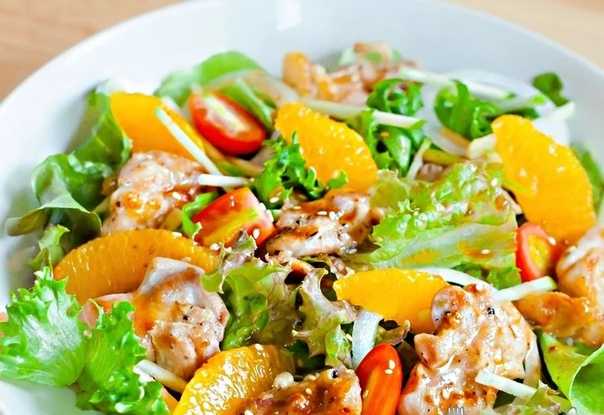 Рецепты салат с курицей и мандаринами