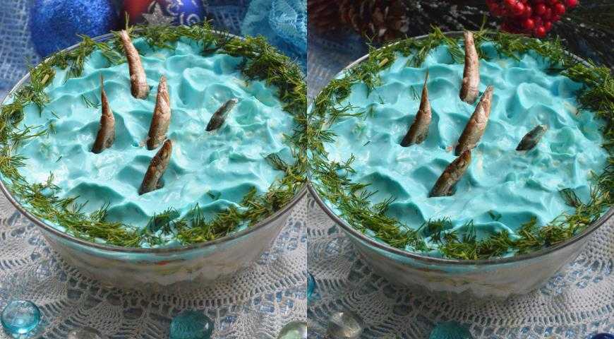Салат рыбки в пруду со шпротами рецепт с фото пошагово - 1000.menu