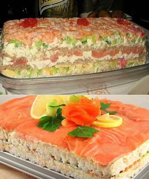 Суши торт салат