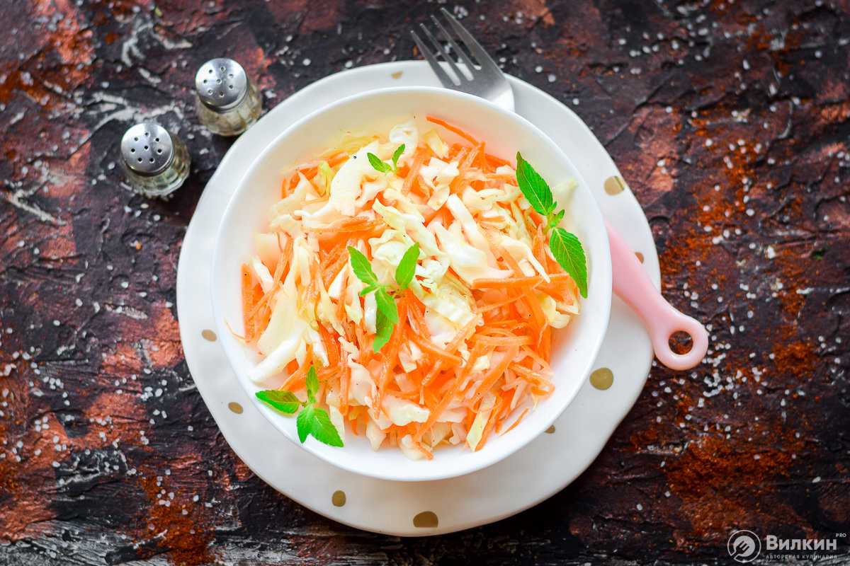 Витаминный салат из капусты и моркови рецепт как в столовой пошаговый с фото
