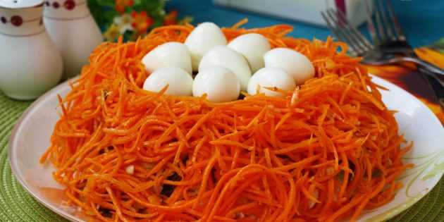 Салат перепелиное гнездо - рецепт с фото классический с жареной картошкой