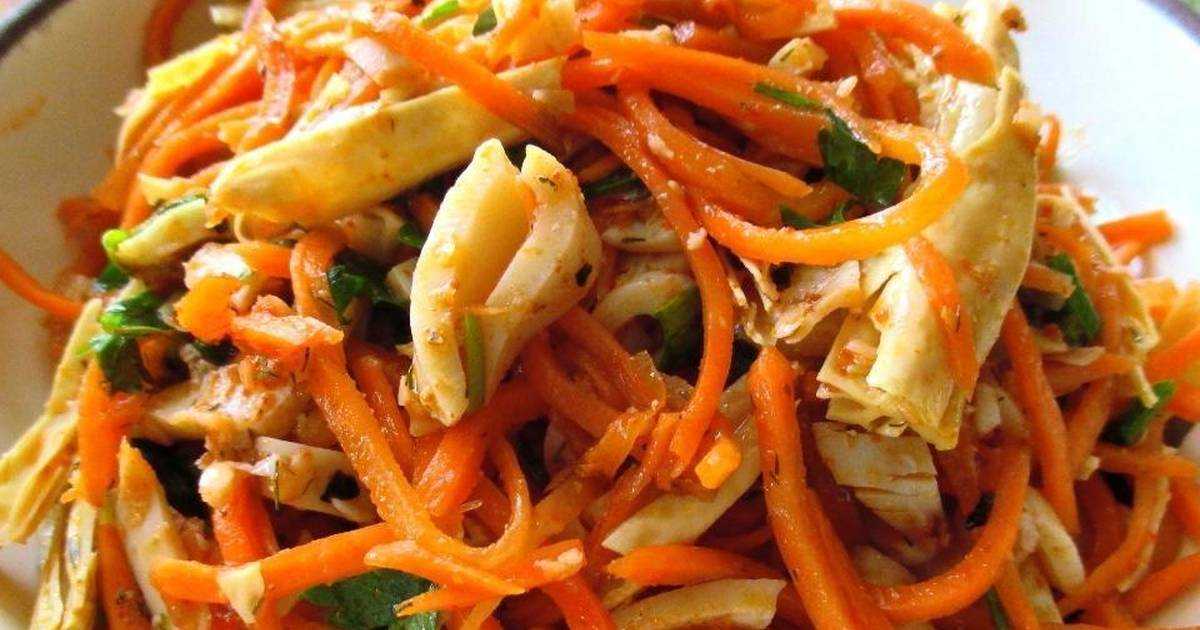 Салат кальмары с корейской морковью рецепт с фото пошагово - 1000.menu