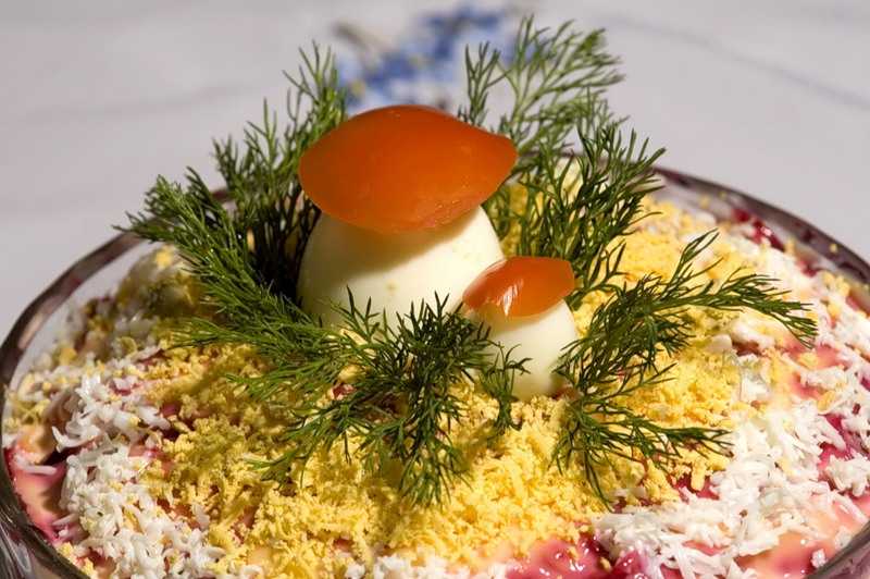 Салат грибы под шубой – рецепт с фото пошагово
