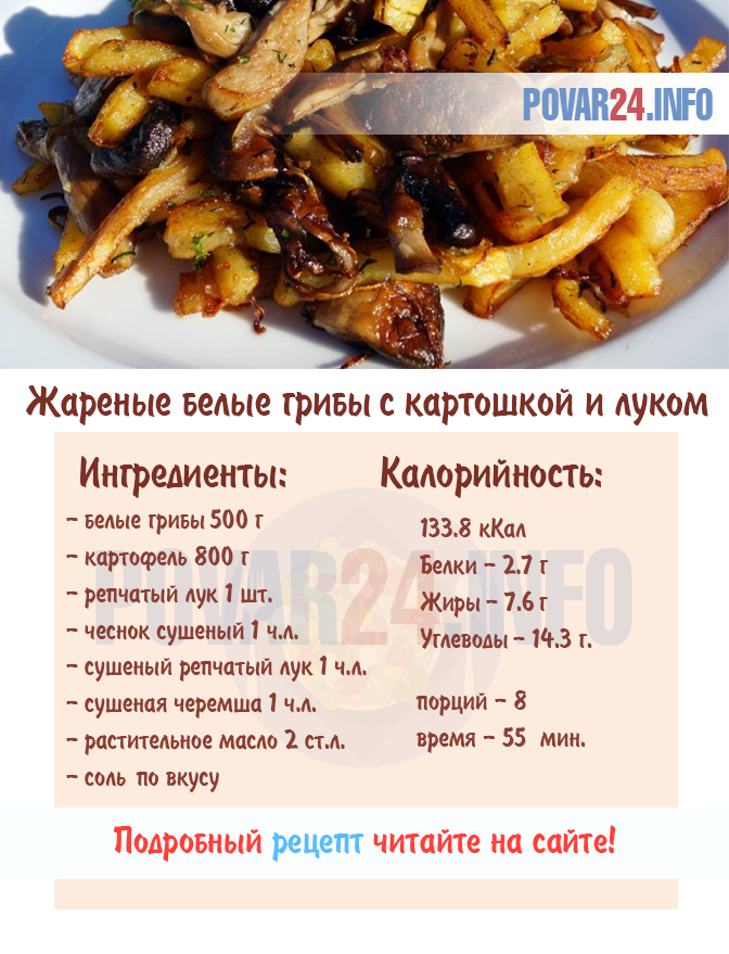 Жареные грибы с луком — 445 домашних вкусных рецептов приготовления