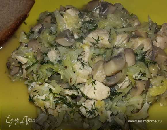 Тушеная капуста с грибами - 3 рецепта | волшебная eда.ру