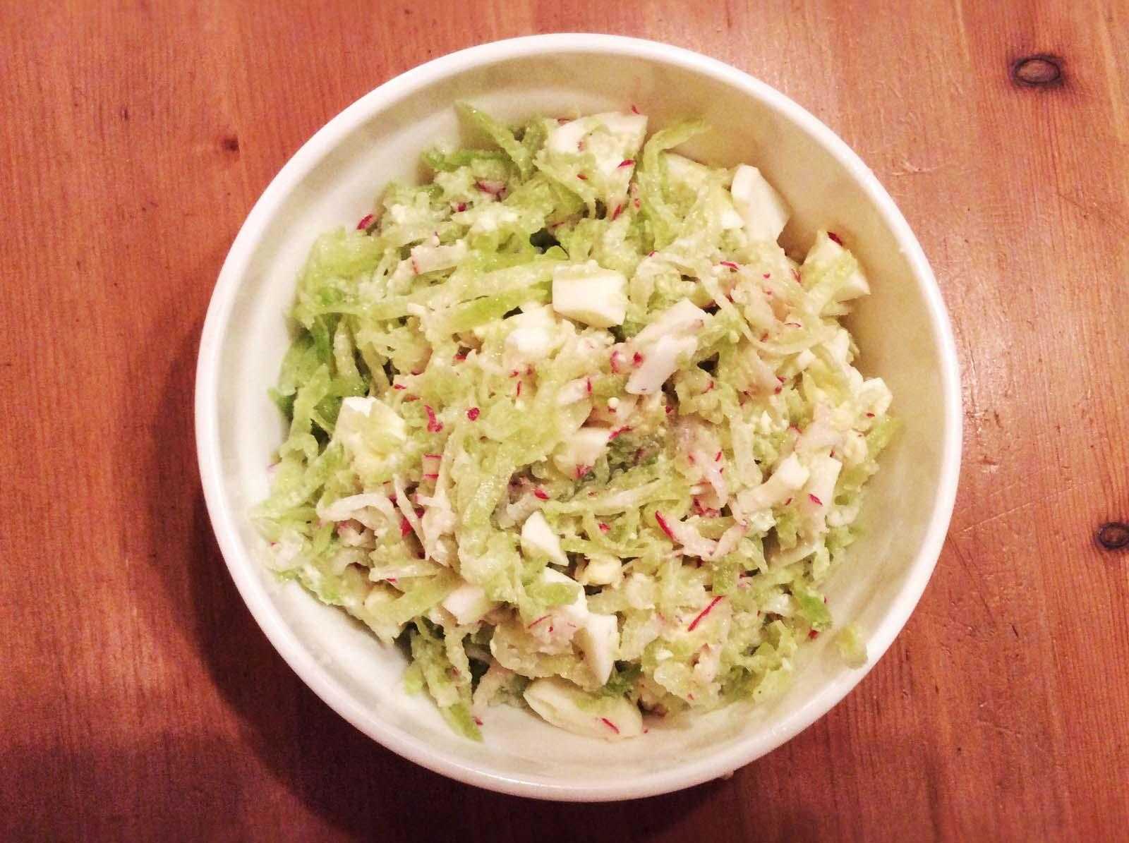 Как приготовить простой салат из зеленой редьки с майонезом: поиск по ингредиентам, советы, отзывы, подсчет калорий, изменение порций, похожие рецепты