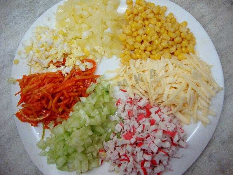 Салат с крабовыми палочками и корейской морковью пошаговый рецепт просто и быстро от натальи даньчишак