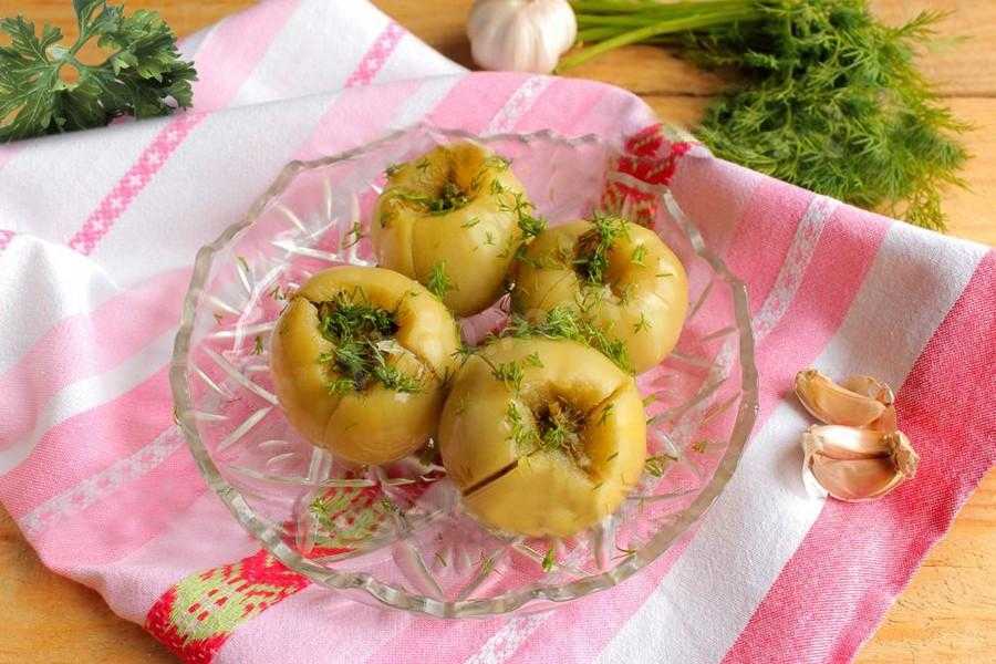 Закуска из зелёных помидор — рецепты быстрого приготовления