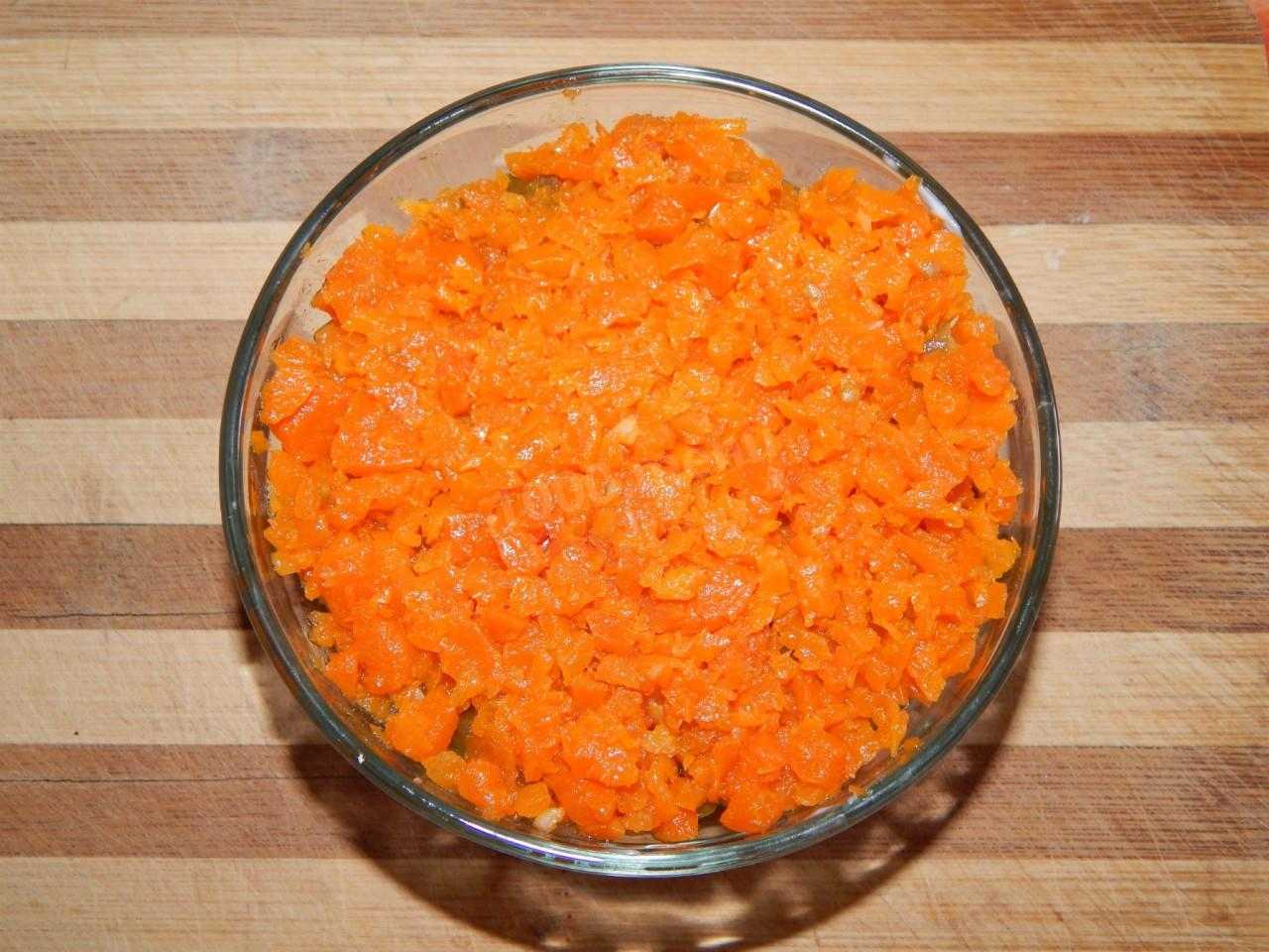 Печень слоями с морковью