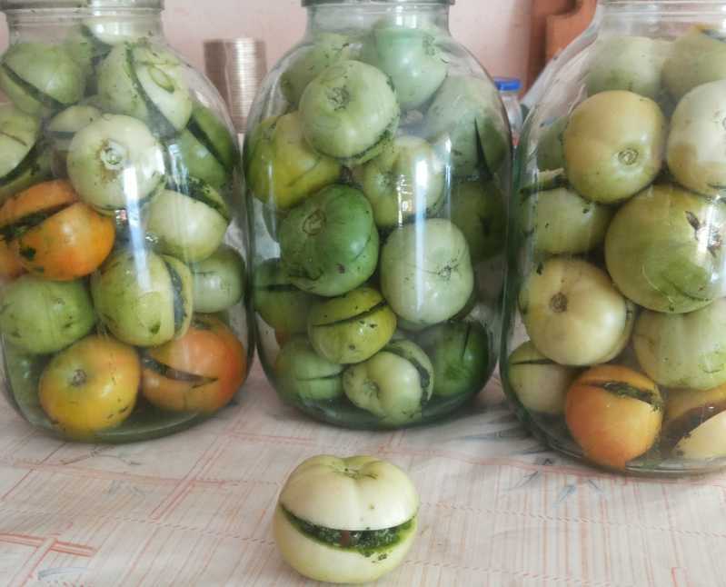 Пошаговый рецепт фаршированных зеленых помидоров на зиму