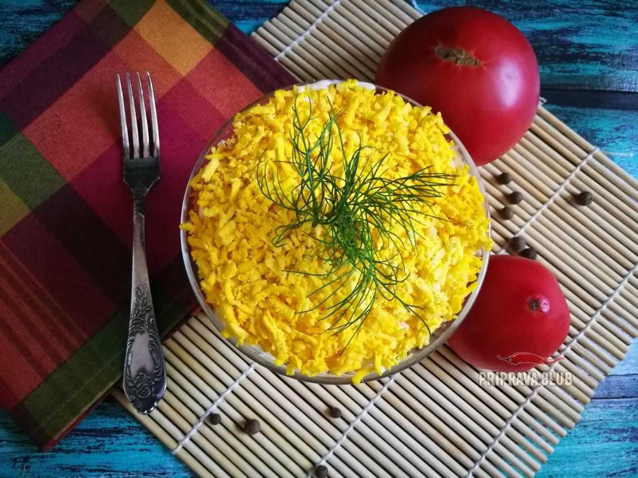 Салат мимоза с яблоком - рецепт с фото с картошкой (+ рецепт с плавленым сыром)