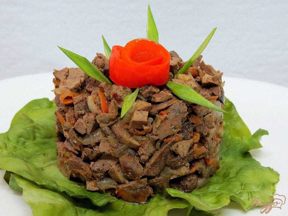 Печень говяжья с луком салат