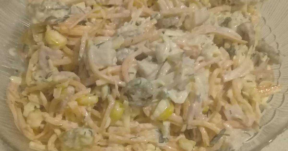 Салат с копченой курицей и морковью по-корейски рецепт с фото пошагово и видео - 1000.menu