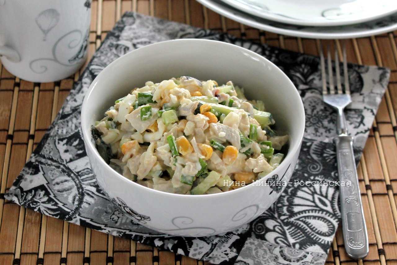 Постный салат с кальмарами – богатая палитра кулинарных возможностей: рецепт с фото и видео