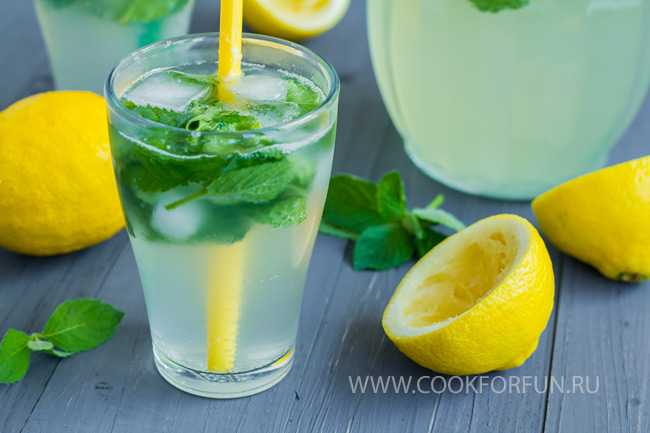 Домашний лимонад с мятой и лимоном освежает и дарит настроение