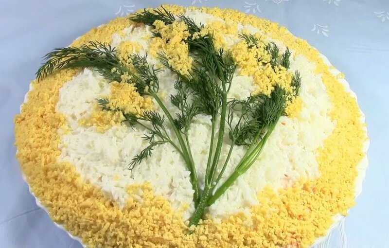 Рецепт приготовления вкусного салата мимоза с сыром