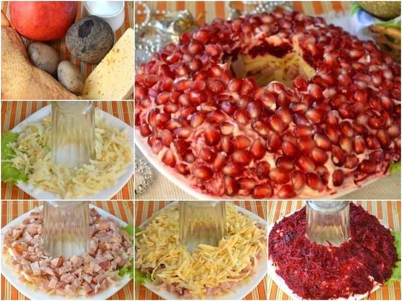 Гранатовый браслет салат рецепт с курицей и грецкими орехами пошагово с фото