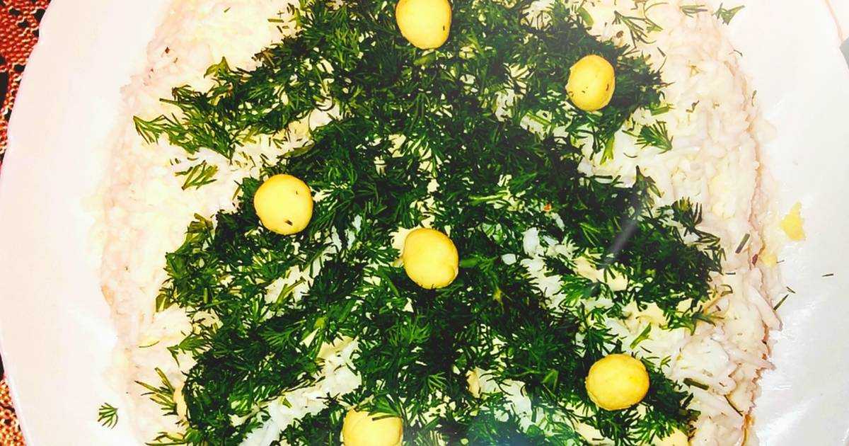 Салат "новогодняя елка" - пошаговый рецепт приготовления с фото